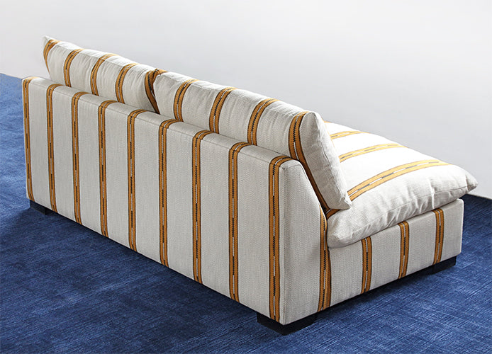 SF250 - Armless Oatmeal And Amber Stripe Sofa