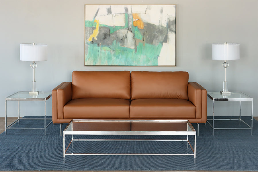 Saddle Leather International Style Sofa