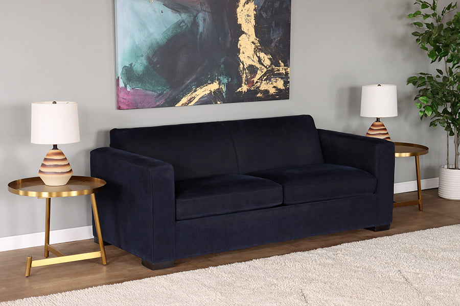 Navy 2-Cushion Sleeper Sofa w/ Air Pump
