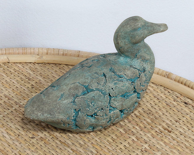 SFIG153 - Stone Duck Figurine With Patinaed Finish