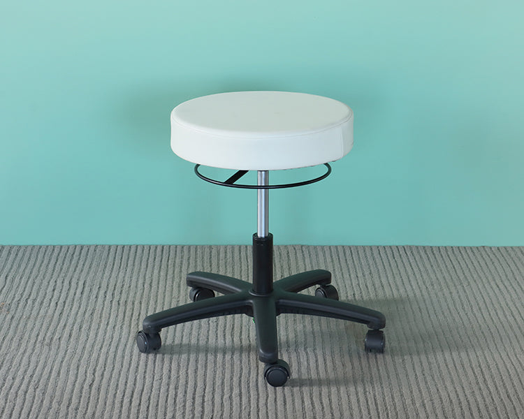 White Medical Stool on Casters