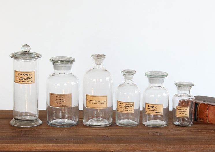 SURN009 - Set of 6 Assorted Large Apothecary Jars
