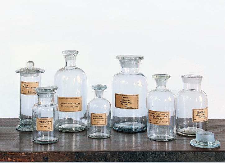 Set of 6 Assorted Large Apothecary Jars