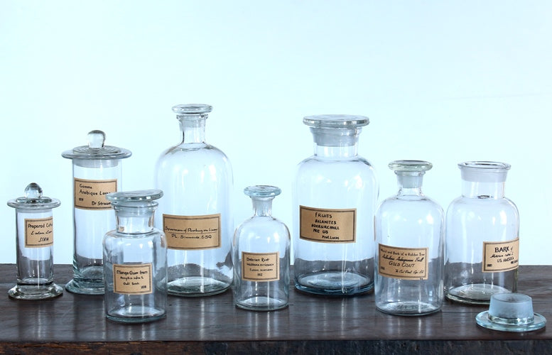 Set of 6 Assorted Large Apothecary Jars
