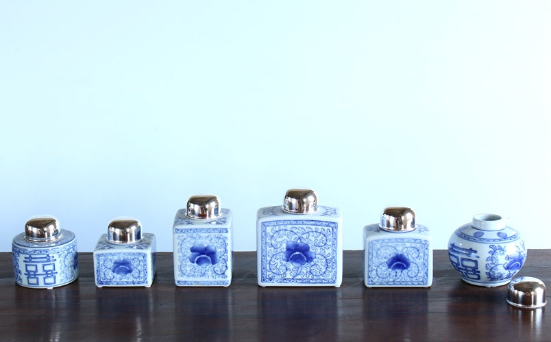 Set of 6 Chinese Tea Jars