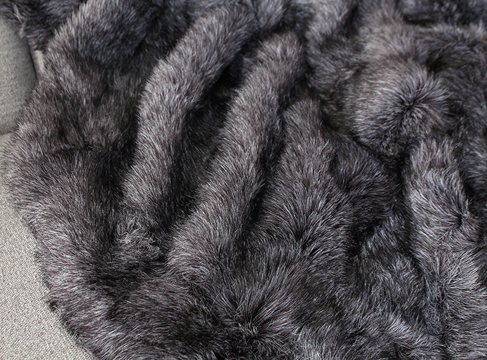 THR16 Charcoal Fur Throw