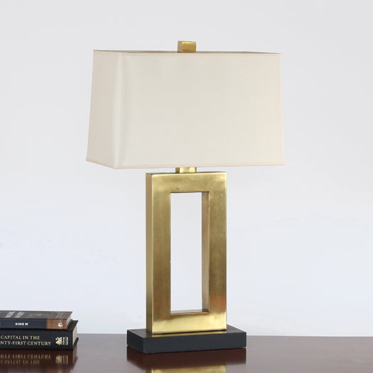 TL313 - Antique Brass Rectangle Table Lamp
