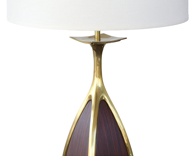 TL384 Danish Modern Brass and Wood Table Lamp