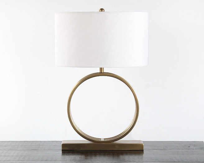 Open Ring Table Lamp With Antique Brass Finish