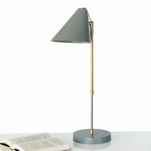 Brass & Gray Mid-Century Style Table Lamp