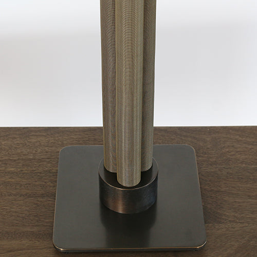 Bronze And Brass Mesh Column Table Lamp