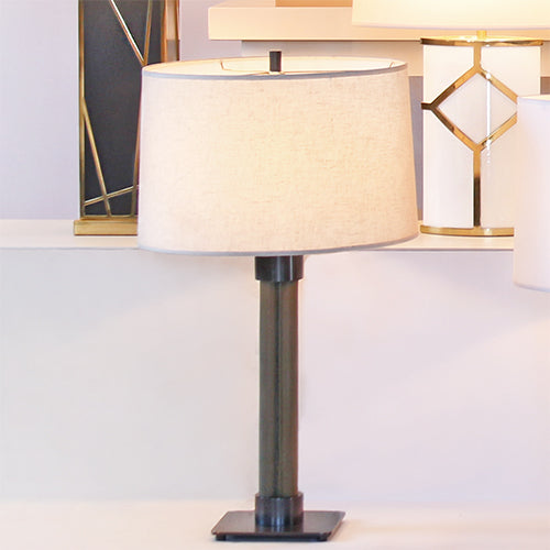 Bronze And Brass Mesh Column Table Lamp