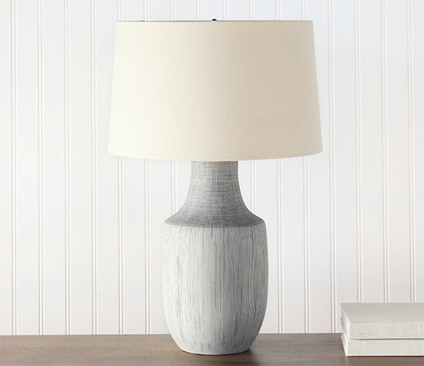 Black & White Grid Ceramic Table Lamp