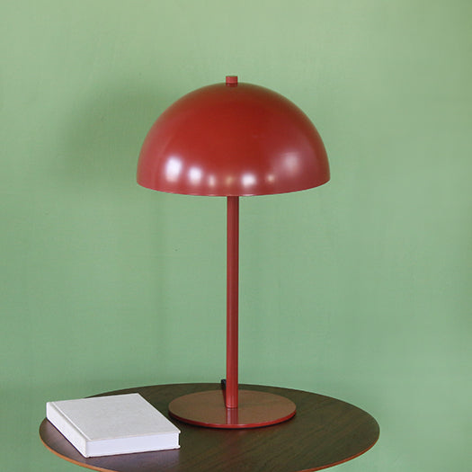 Matte Terracotta Table Lamp W/ Half Sphere Shade