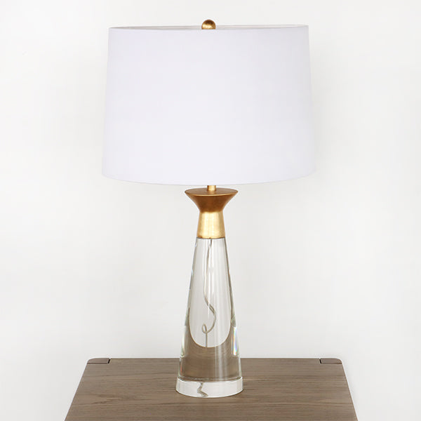 Conical Crystal w/ Gold Leaf Cap Table Lamp