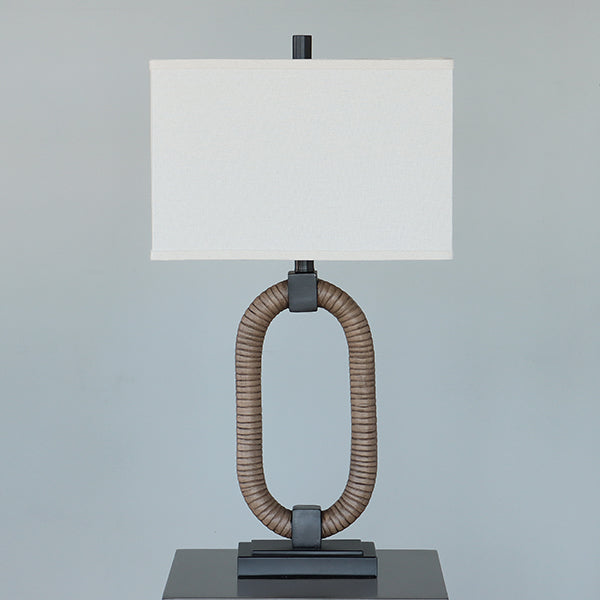 Coiled Brown Metal Table Lamp