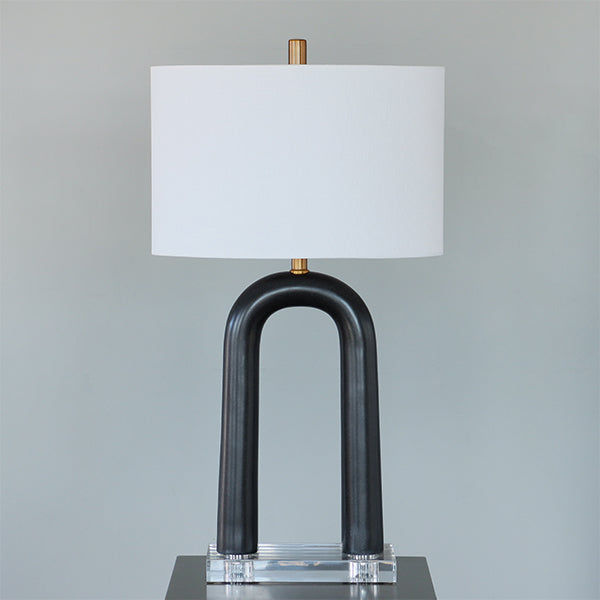 Faux Stone Arch Table Lamp on Acrylic Base