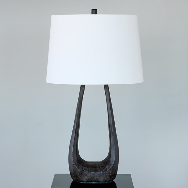 Black Open U-Shaped Table Lamp