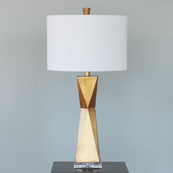 Brushed Gold Quadrangle Table Lamp