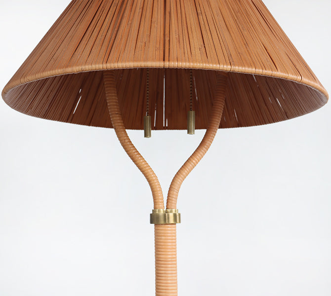 Wrapped Rattan Table Lamp with Rattan Shade
