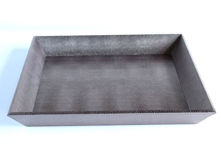 Faux Alligator Silver Bar Tray
