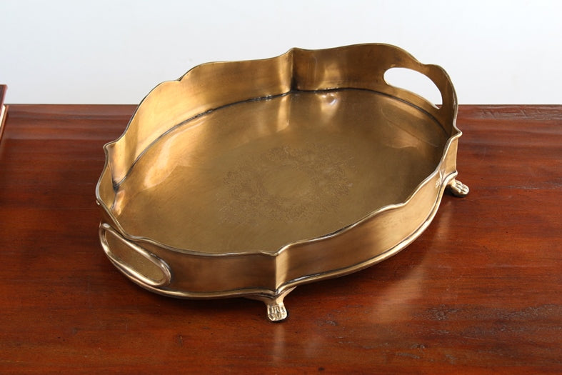 TRAY38 Antique Brass Chippendale Gallery Tray