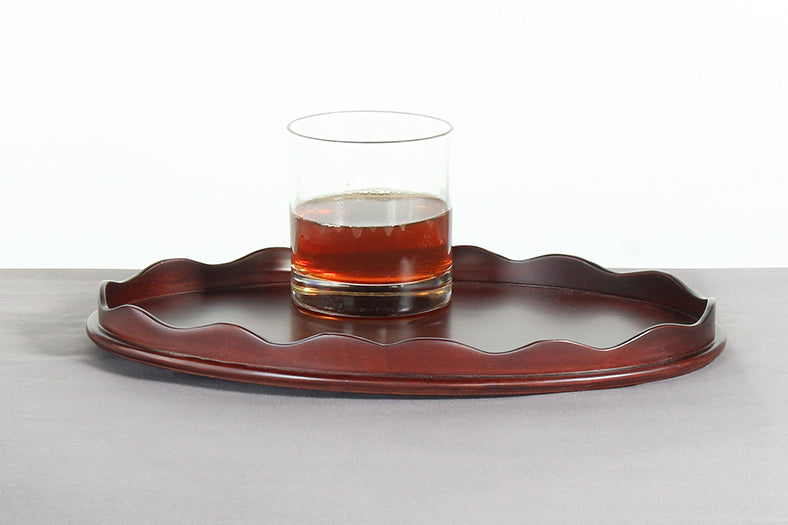 TRAY46 - Oval Mahogany Serving Tray