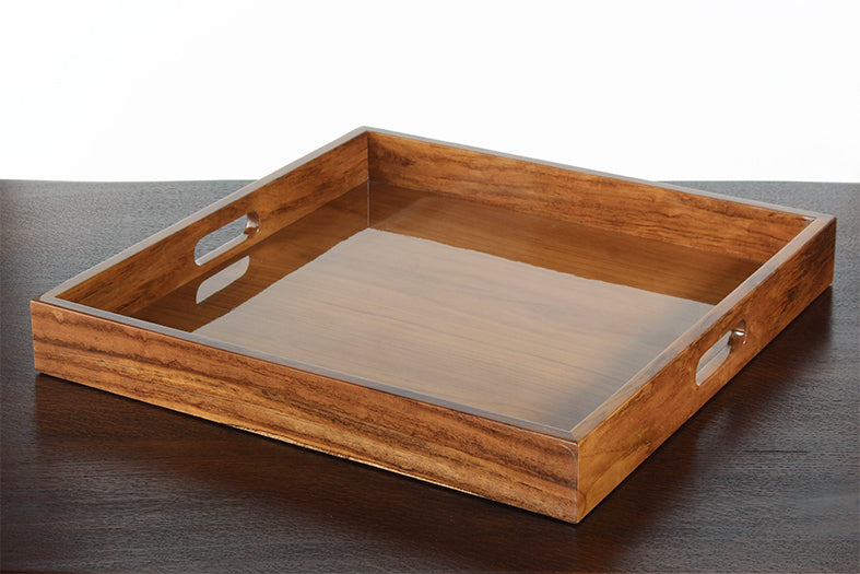TRAY47 - Polished Teak Service Tray