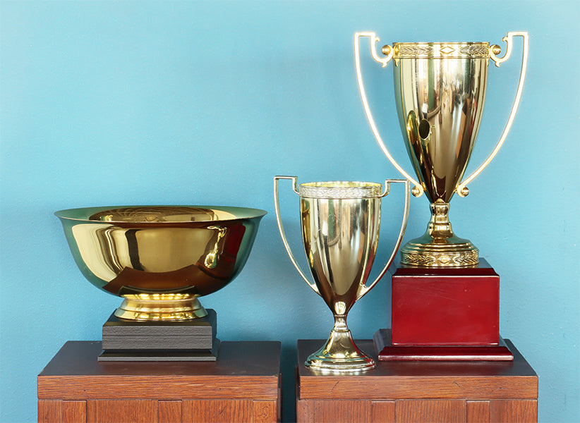 Set of 3 Various Gold Trophies