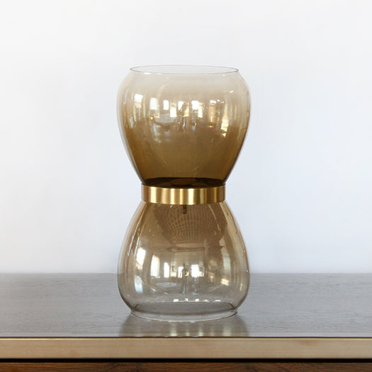 VASE292 - Small Glass & Copper Smoke Lustre Vase