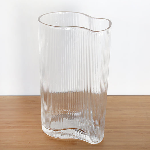 VASE298 - Rippled Water Clear Vase