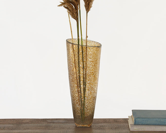 Speckled Glass Tapered Vase