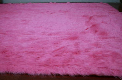 8 x11 Hot Pink Faux Sheepskin Rug 8