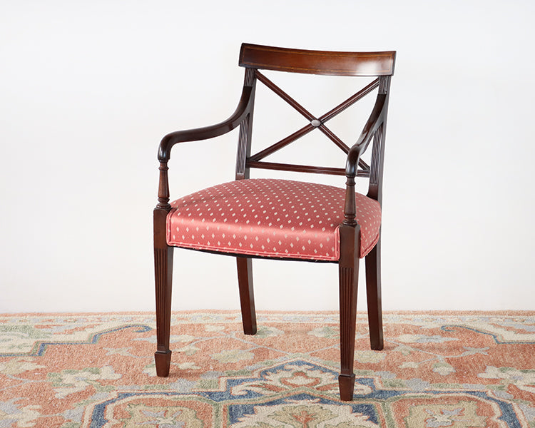 Mahogany Regency Style Arm Chair — Bridge Furniture & Props NY