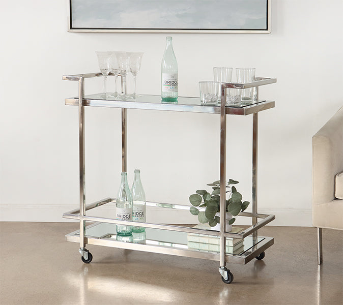 Manhattan Bar Cart In Polished Chrome