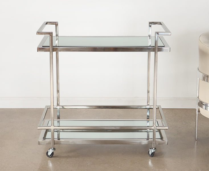 Manhattan Bar Cart In Polished Chrome