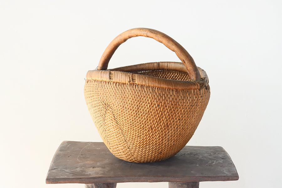 Vintage Round Handle Basket