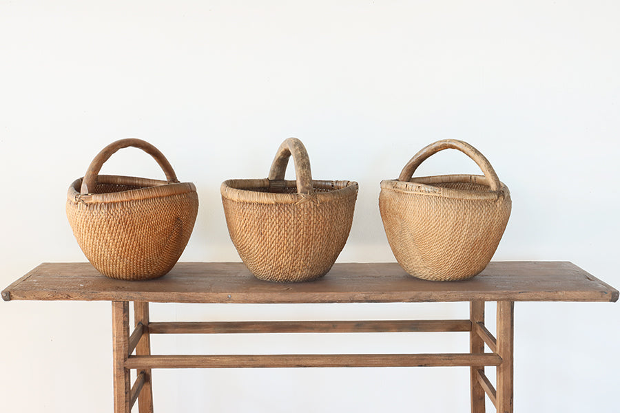 Vintage Round Handle Basket