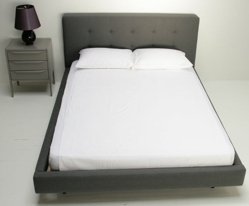 Tufted Charcoal Grey Linen Queen Bed 7