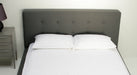 Tufted Charcoal Grey Linen Queen Bed detail 7
