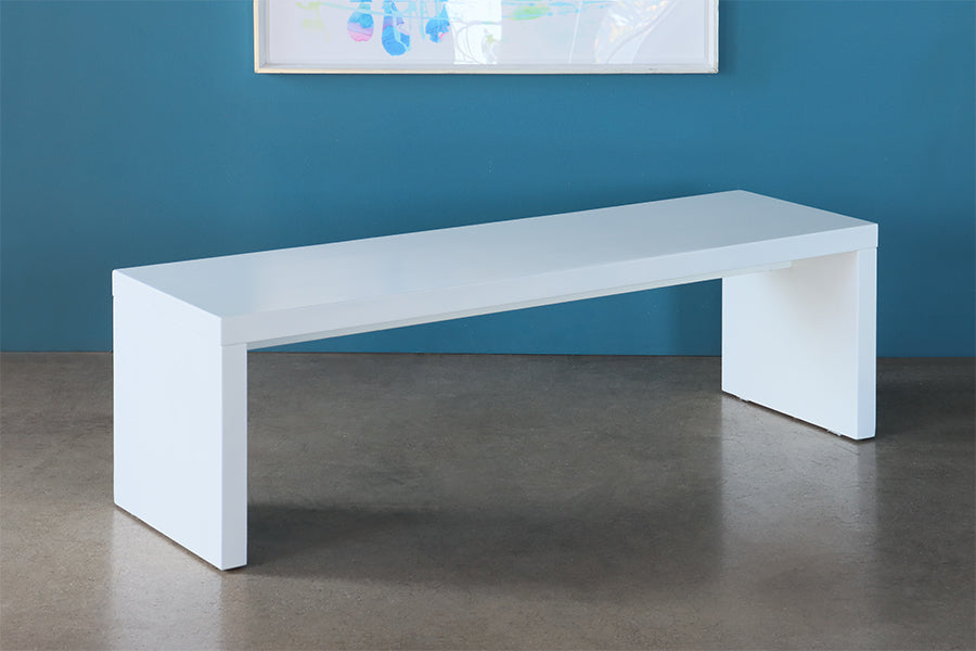 Modern White Lacquered Bench