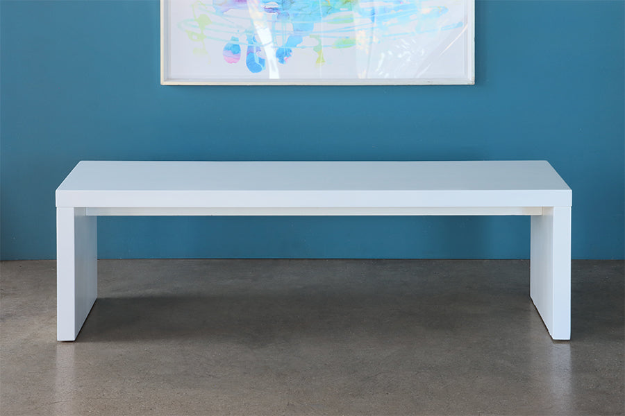 Modern White Lacquered Bench