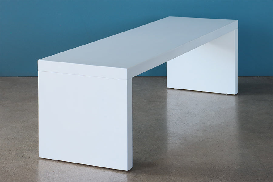 Modern White Lacquered Bench