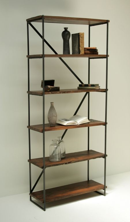 Recycled Wood Tall Narrow Shelf 8