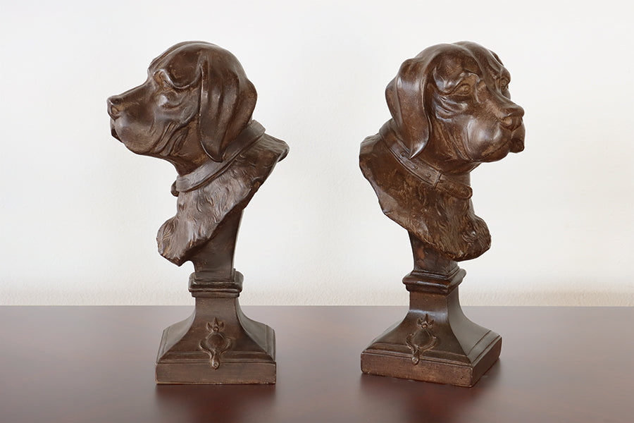 Pair of Dog Head Bookends