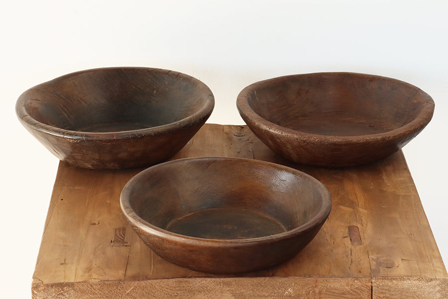 Large Antique Wood Bowl