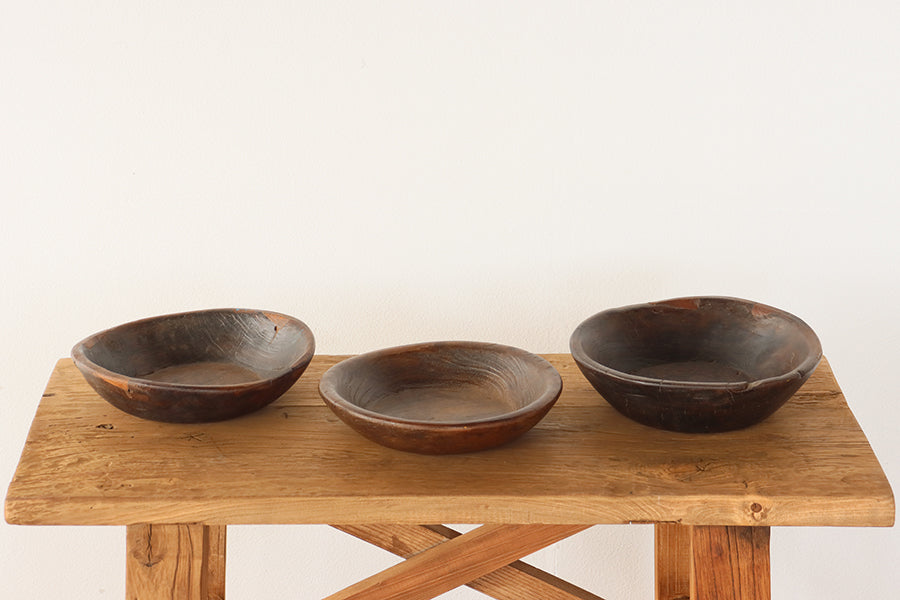 Antique Indian Wooden Bowl - Assorted