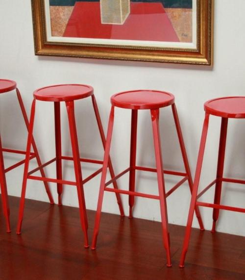 Fire Engine Red Barstool 8