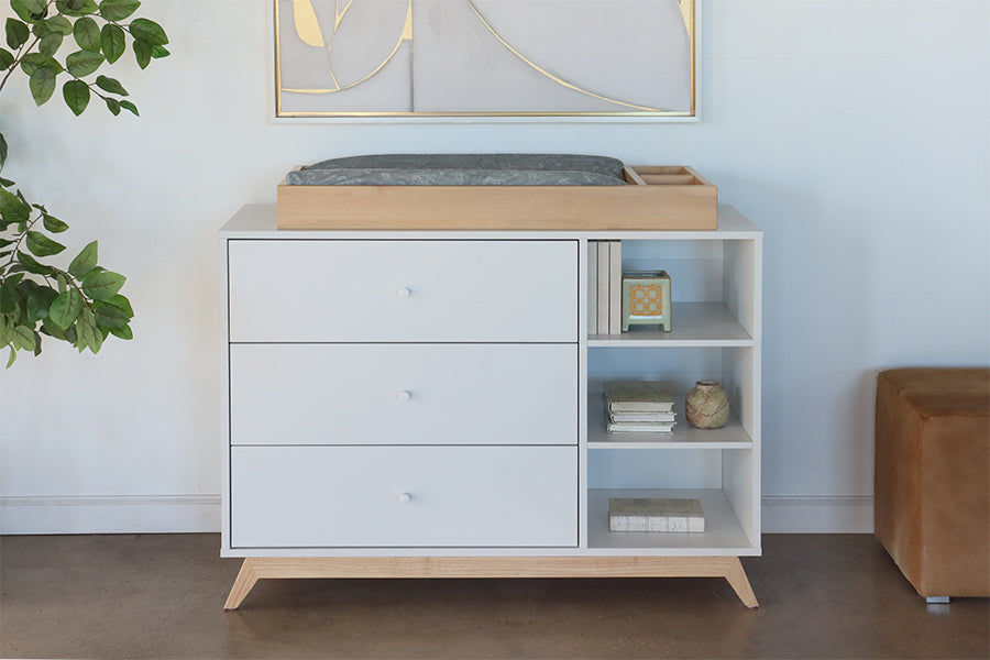 White 3-Drawer Nursery Dresser w/ Changing Tray