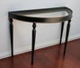 Black Lacquer and Gold Gilt Demilune Console with Glass Top 2 7